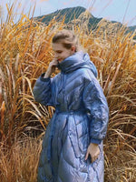 womens winter hooded down puffer long coat