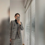 Tweed Cardigan Coat Skirt Set