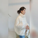 White Quilted Down Puffer Jacket Coat