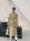 Greta Color Block Belted Wrap Trench Coat
