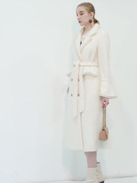 womens ivory wool long coat winter from Vivian Seven
