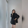 Cappotto giacca blazer in tweed nero