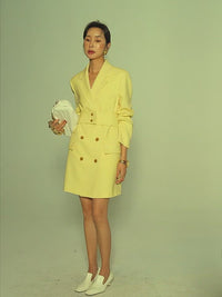 yellow blazer dress for women