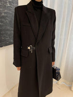 Black Thicken Wool Overcoat Vivian Seven