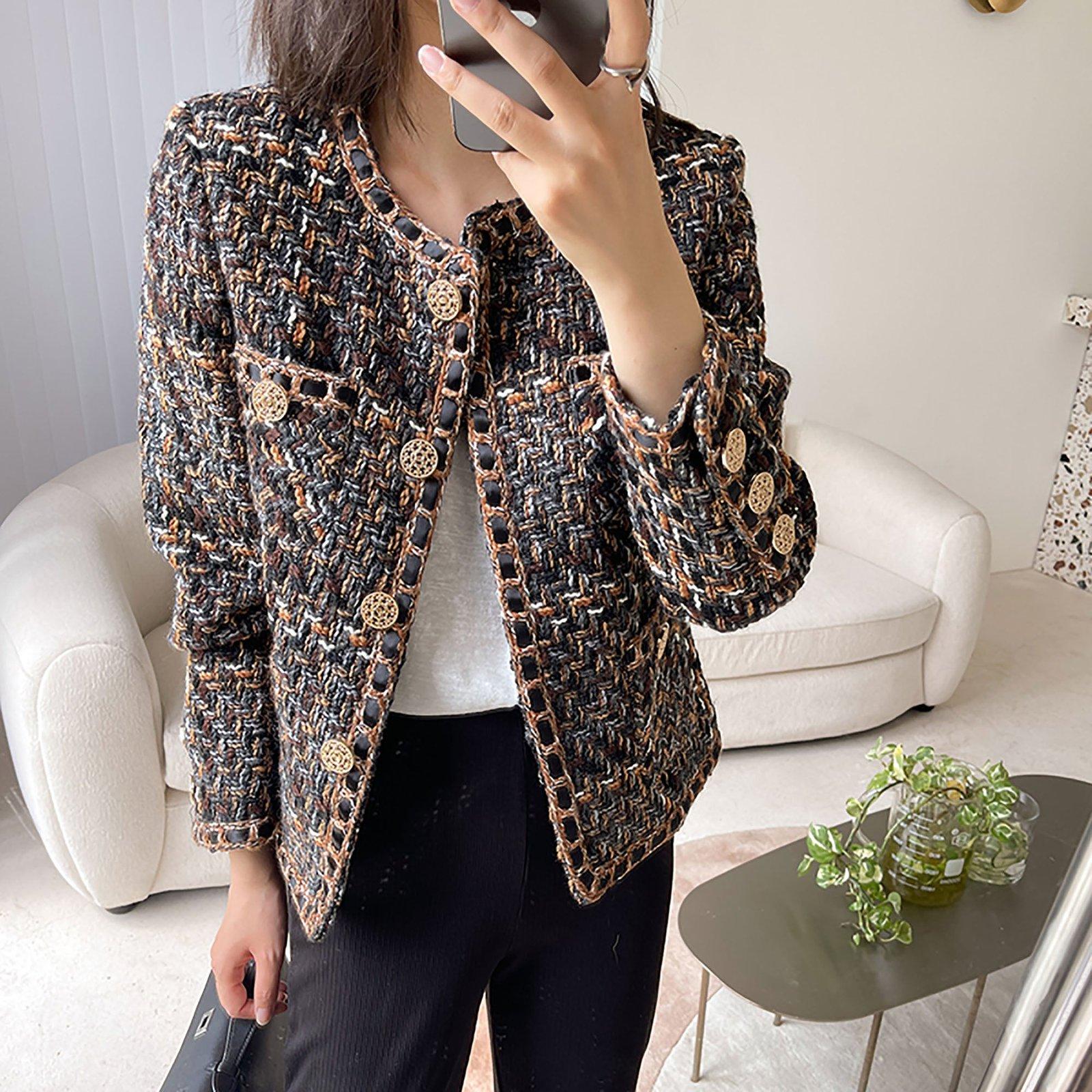 Nydia Jewel neck Tweed Short Jacket | Handmade