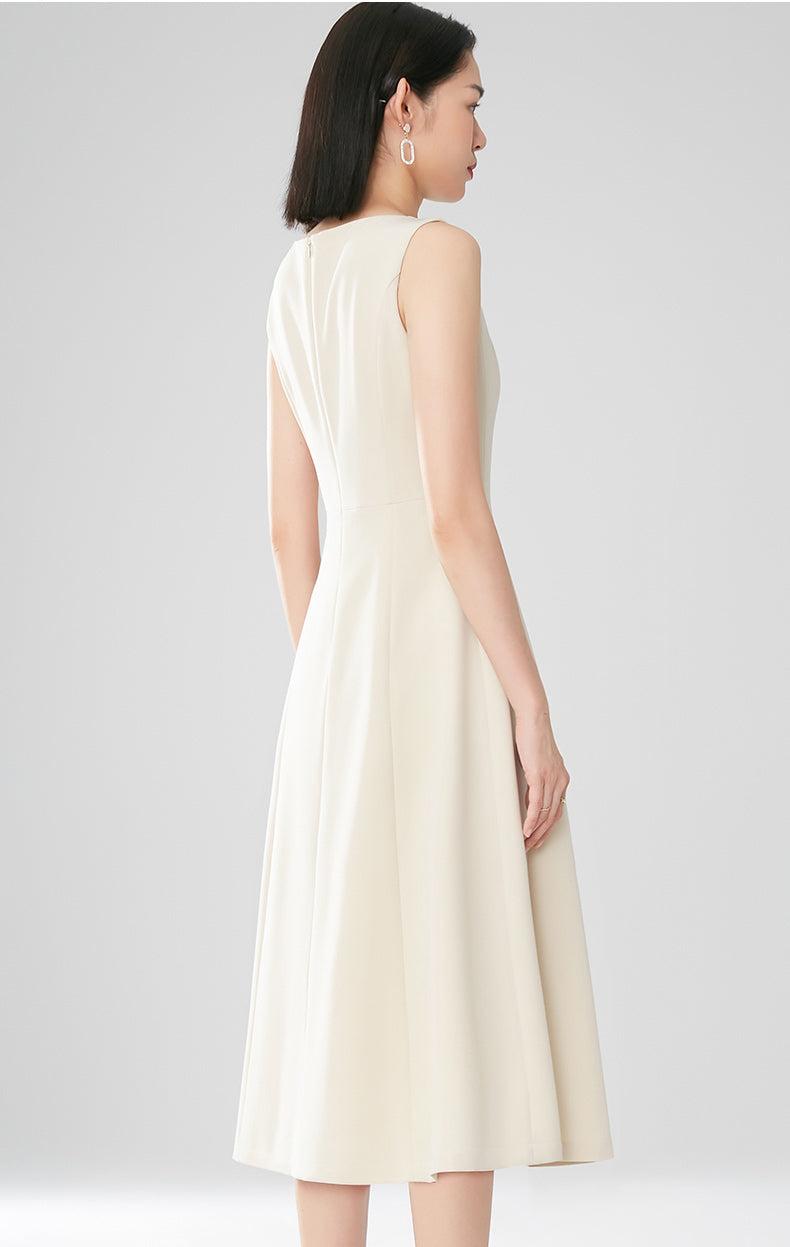 Classic A-Line Round Neck High Waist Sleeveless Dress | Vivian Seven S Classic A-Line Round Neck High Waist Sleeveless Dress | Vivian Seven S