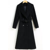 Custom Black Wool Double Breasted Coat Vivian Seven