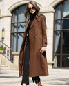 Custom Brown Double Breasted Belted Trench Coat Vivian Seven