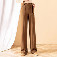 womens brown wide leg pants