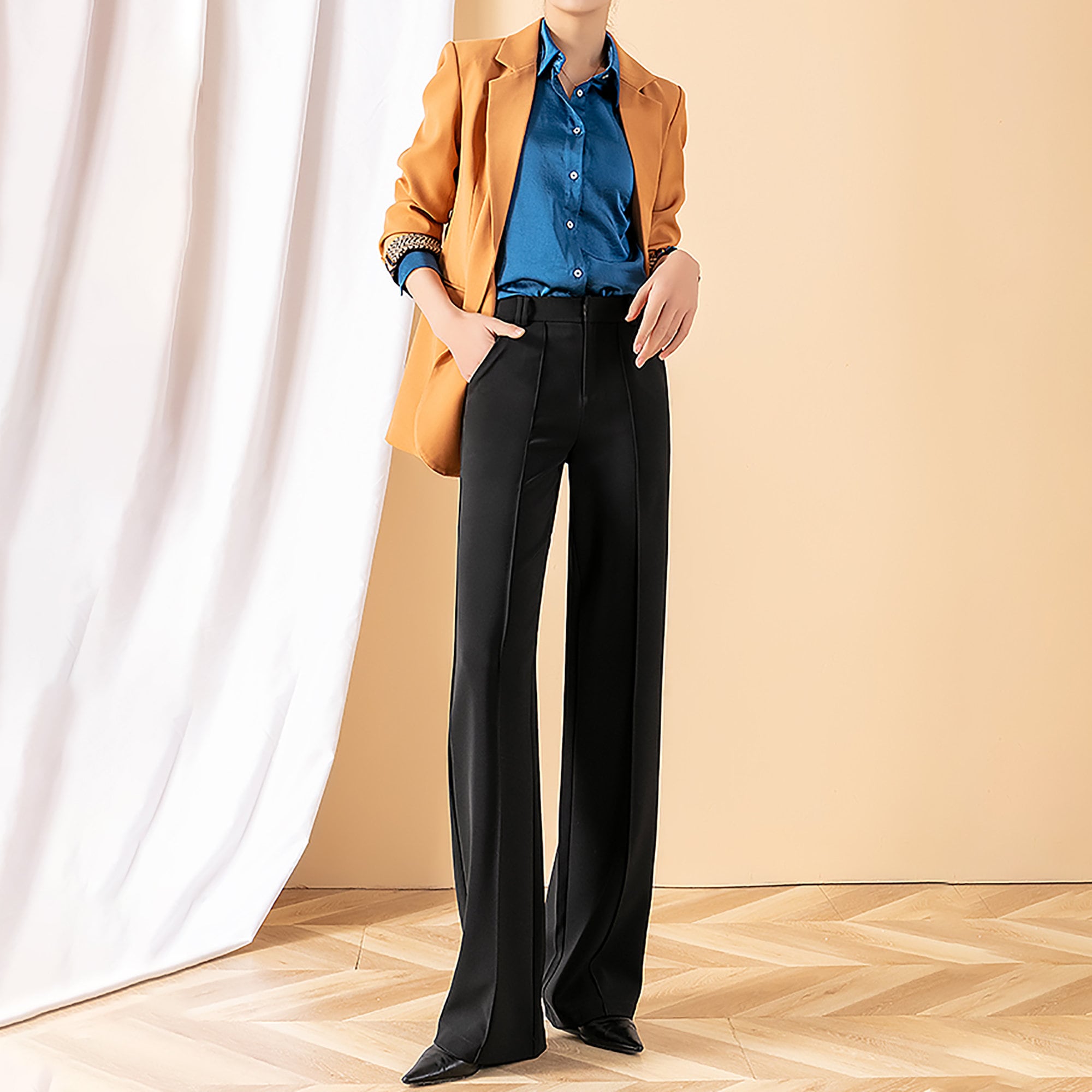 Relaxted Wide Leg Long Pants | Vivian Seven