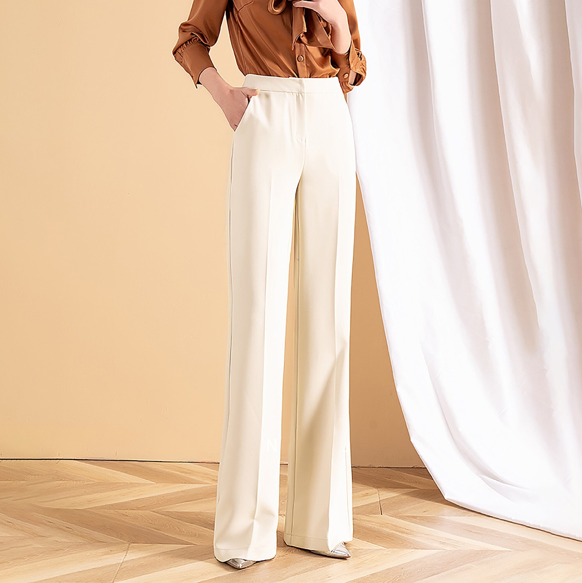 Women's Custom Size High Waist Flare Pants | Vivian Seven