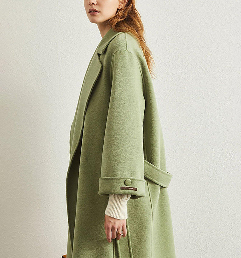 green wool coat for women