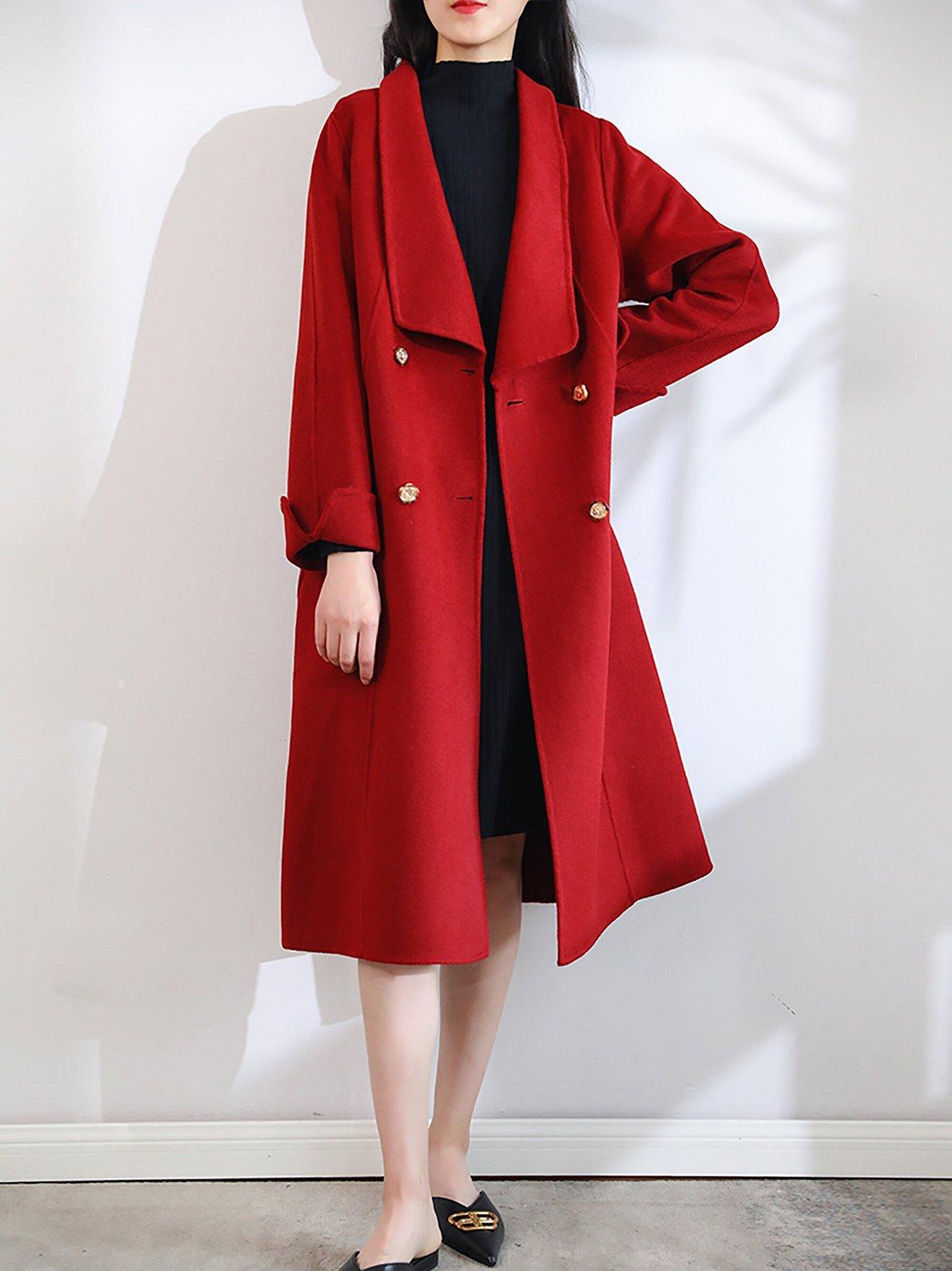 ジャケット・アウター remer WOOL OVERSIZE LONG COAT 3way Roll-Up Sleeve Belted Long Wool coat | Vivian Seven