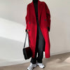 red wool coat