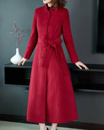 Custom Wool Blend Single Breasted Fit & Flare Long Coat Vivian Seven