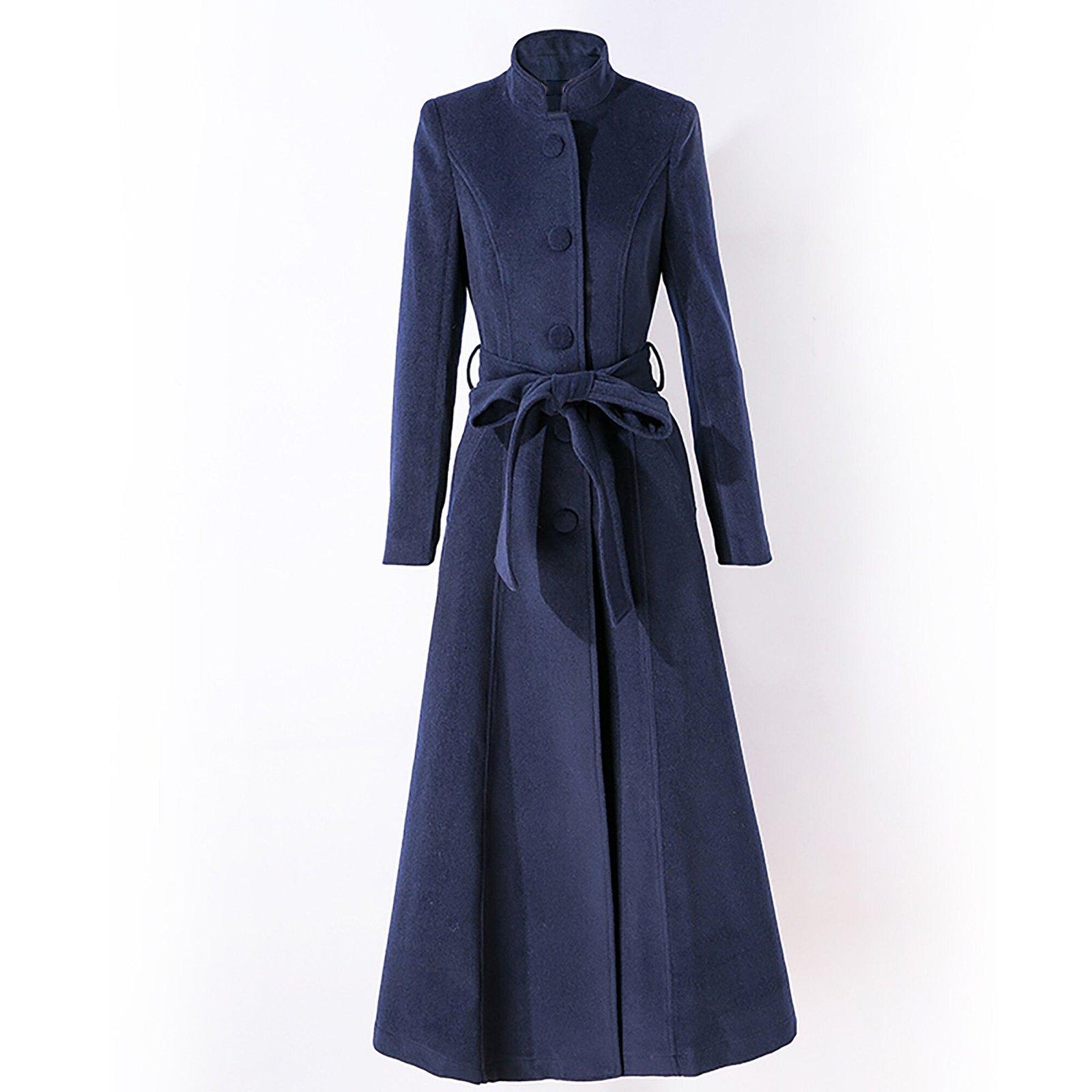 Custom Wool Blend Single Breasted Fit & Flare Long Coat | Vivian Seven Custom Wool Blend Single Breasted Fit & Flare Long Coat | Vivian Seven
