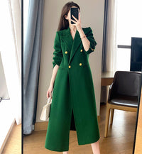 double breasted wool long coat