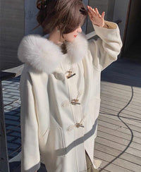 hooded fur coat