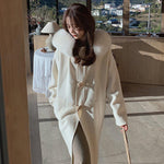 white wool blend coat for women