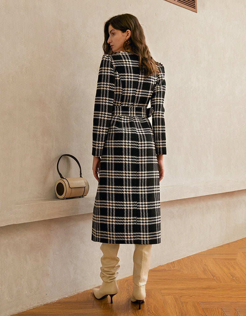 And Other Stories + Plaid Wool Blend Belted Long Coat