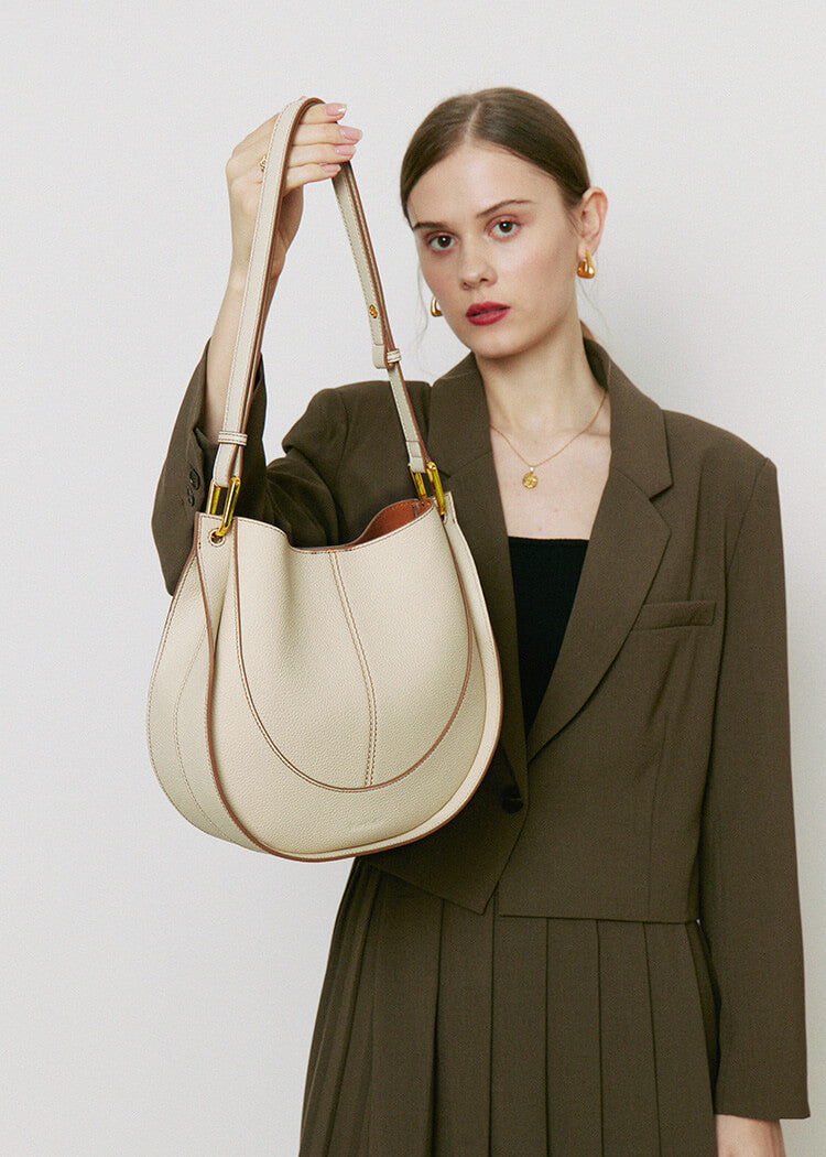Sophia Genuine Leather Shoulder Saddle Bag