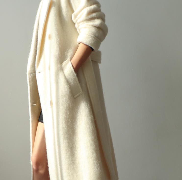 Gray Wool Fleece Long Wool Coat Vivian Seven