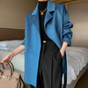 blue wool coat