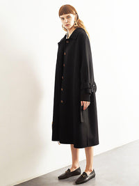 black wool long coat