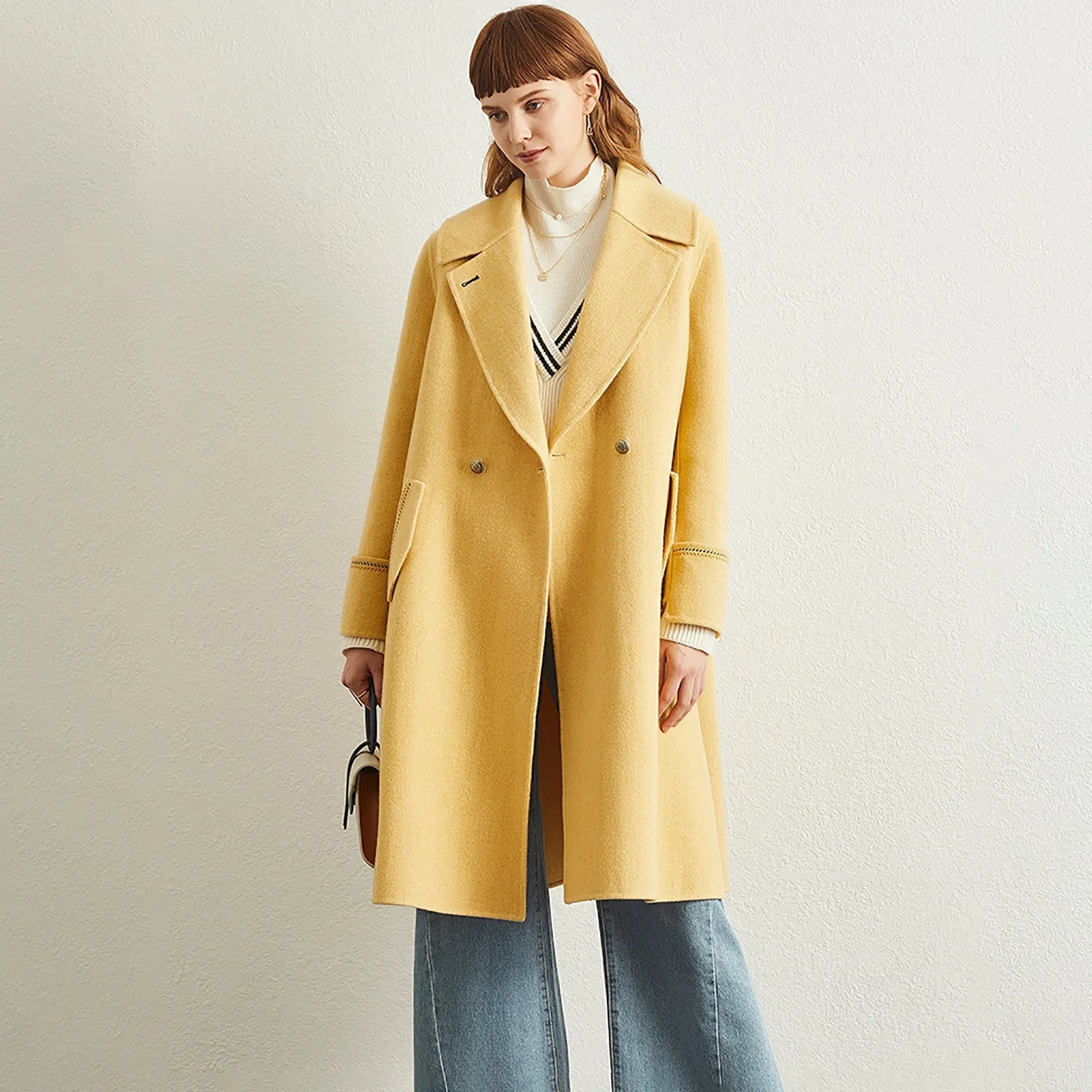 yellow wool coat 