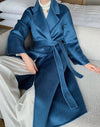 blue wool coat for women