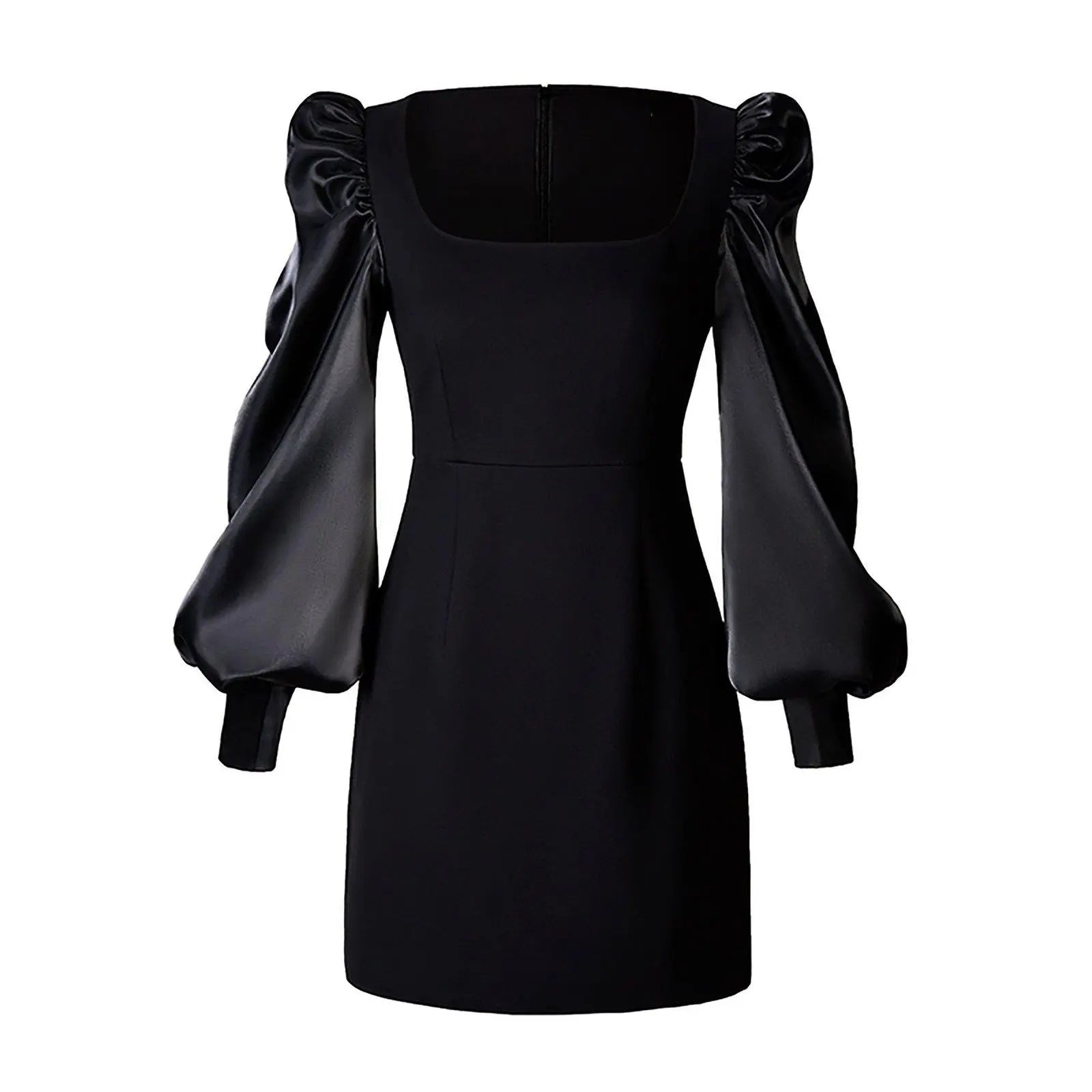 black long sleeve dress puff sleeves Black Puff Sleeve Dress