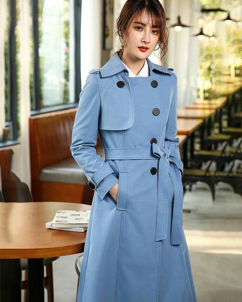 Format Coat Custom Gun Flap Double Breasted Trench Coat Vivian Seven