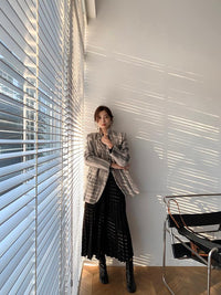 Marble stripe Wool Blazer Suit Coat Vivian Seven