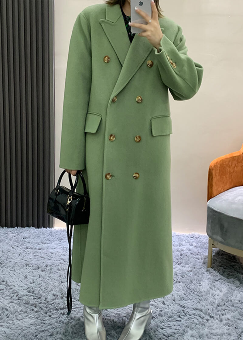 Green Wool Long Coat