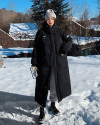 Women Oversize Long Quilted Puffer Parka Coat White Long Warm Coat Black Loose Winter Coat Vivian Seven