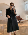 Oversize Black Thicken Long Wool Coat Vivian Seven