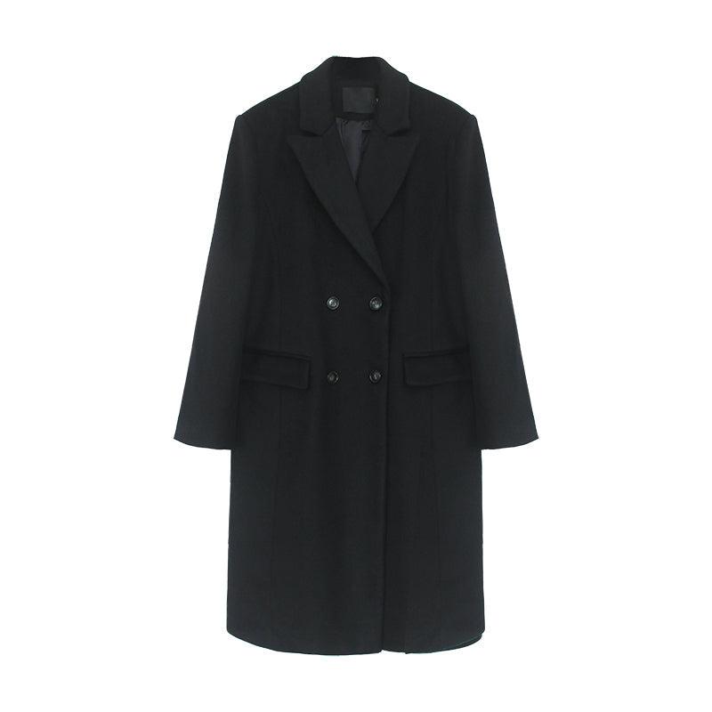 Oversize Black Thicken Long Wool Coat – Vivian Seven
