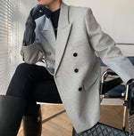 Oversize Thicken Wool Blazer Suit Coat 2 colors Black Gray Vivian Seven