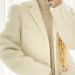 Oversize Wool Blazer Suit Coat 2 Colors White Gray Vivian Seven