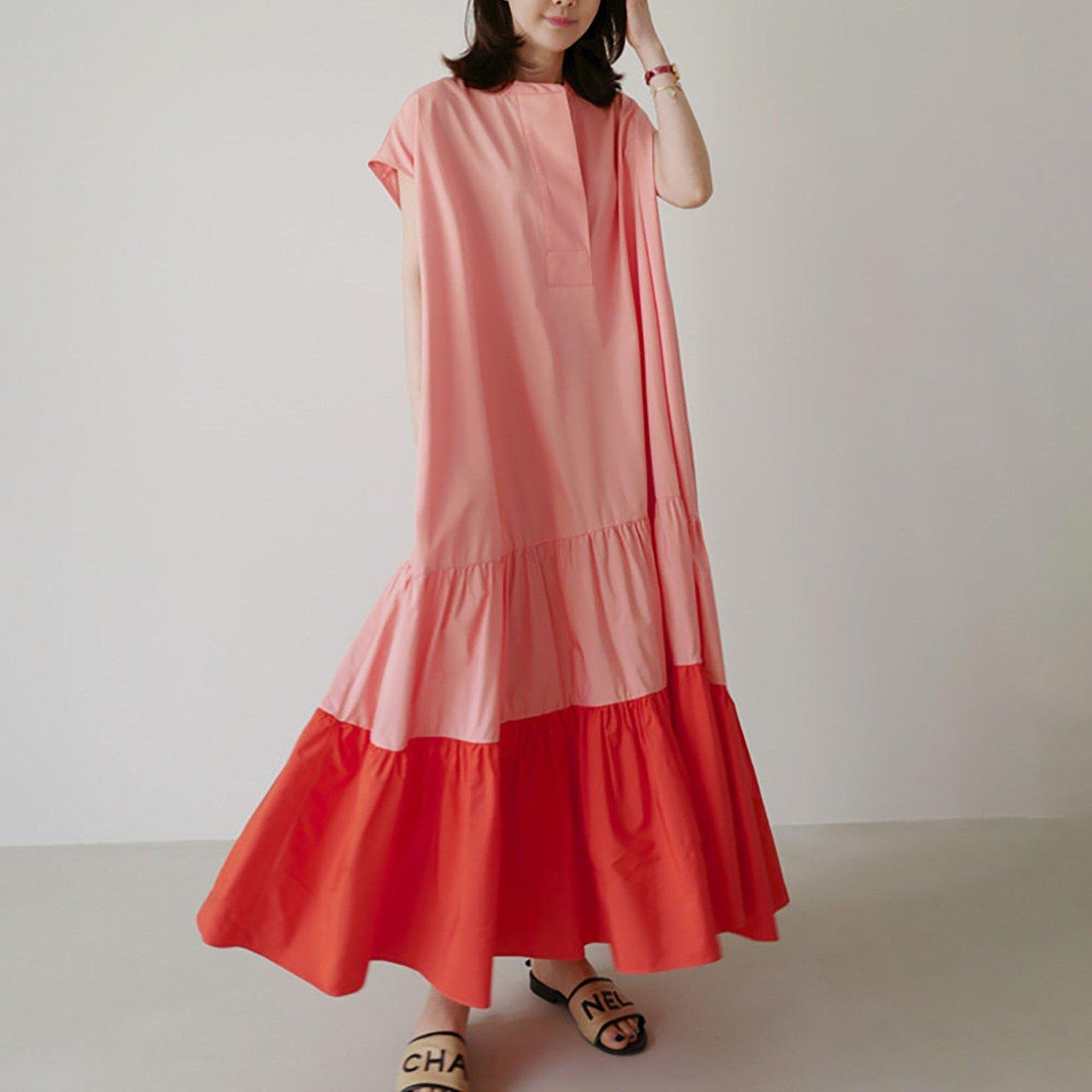 pink cap sleeve maxi dress Women's Baby Pink Double Layer Slinky Cap Sleeve Drop Waist Maxi Dress