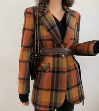 Plaid Wool Blazer Suit Coat Vivian Seven