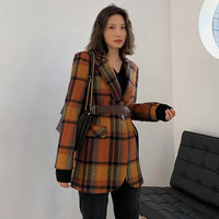 Plaid Wool Blazer Suit Coat Vivian Seven