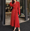 Red Single-Breasted Belted Light Weight Trench Coat Vivian Seven