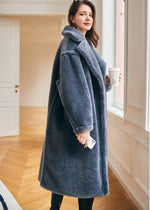 midi wool fur coat