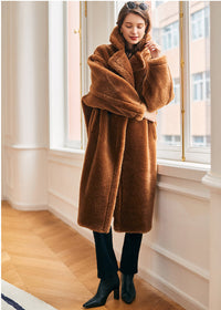 Wool Fur Two Button Teddy Coat Women | Vivian Seven