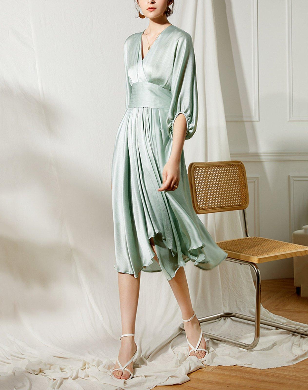 white christmas dresses Satin Mint Green Cocktail Midi Dress white christmas dresses Satin Mint Green Cocktail Midi Dress