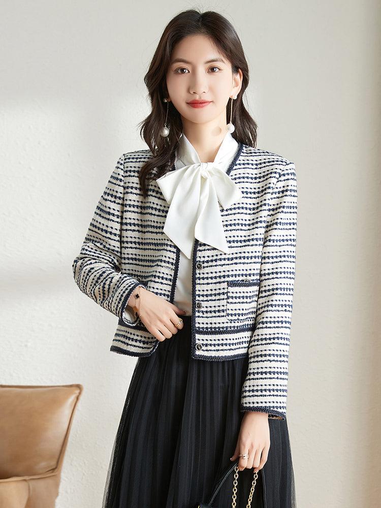Women's Tweed Striped Blazer
