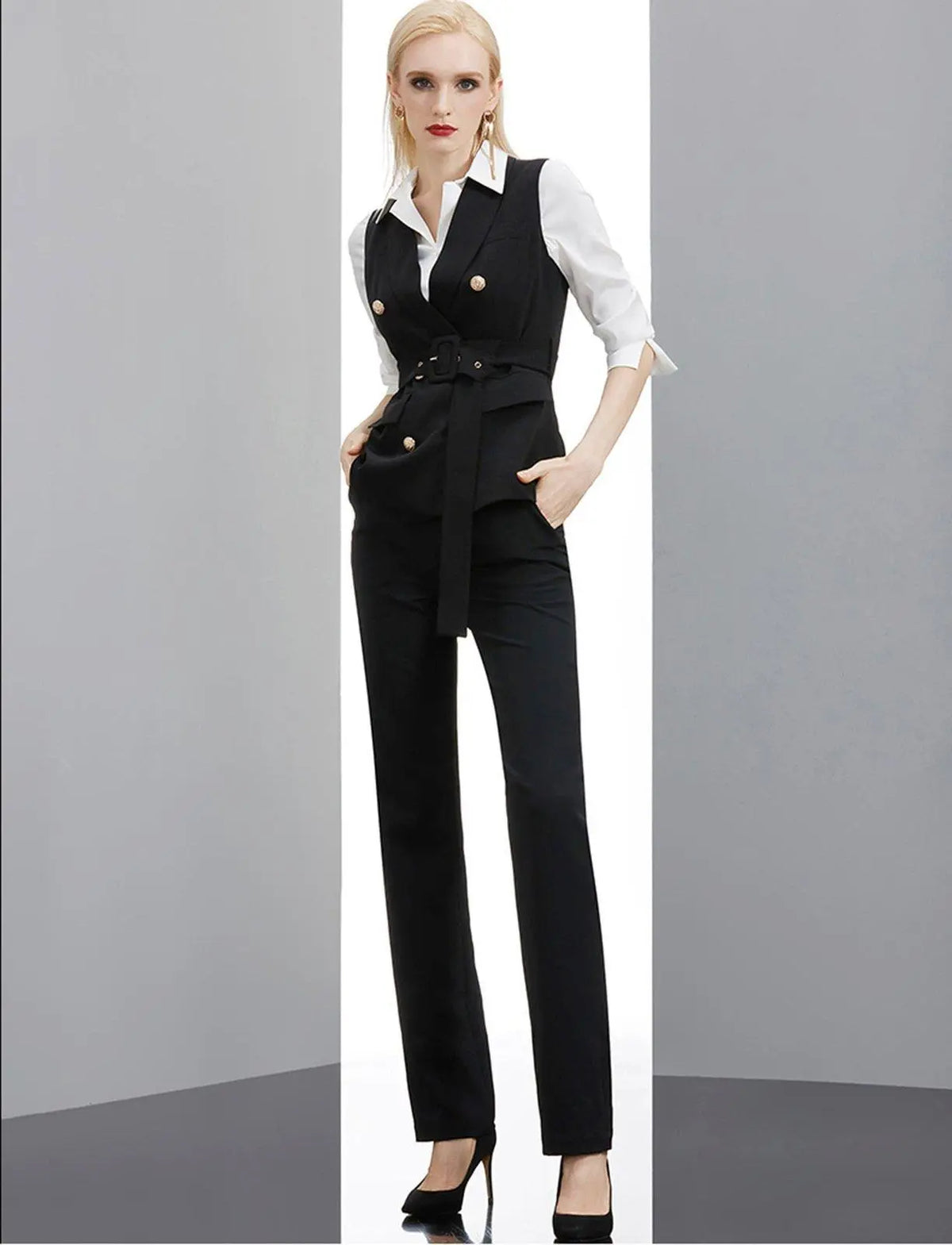 Three Piece Pantsuit Business Pant Suit Vivian Seven