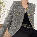 Tweed Cardigan Short Blazer Jacket Coat Vivian Seven