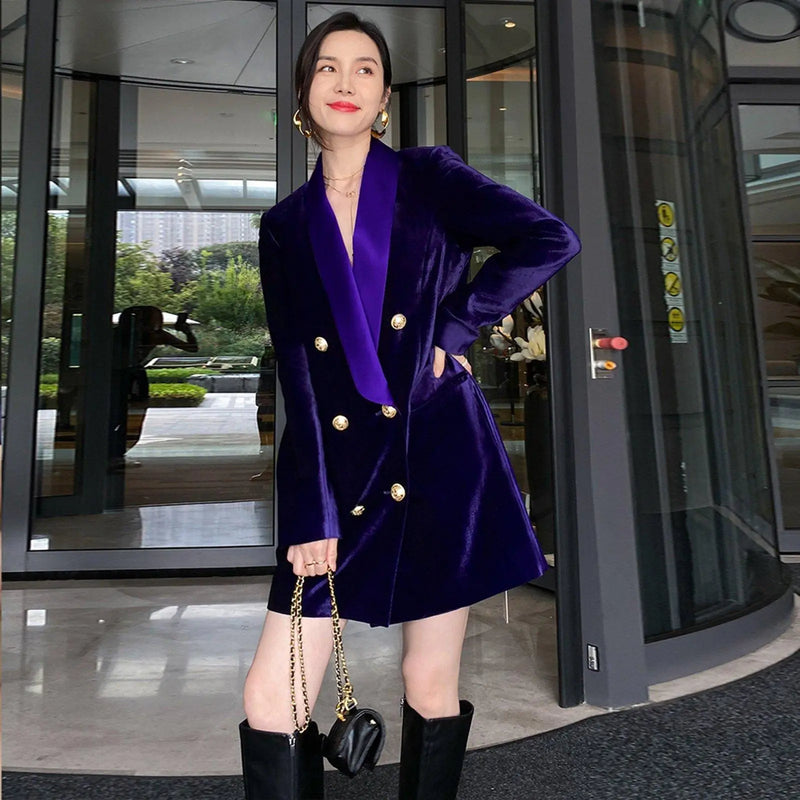 purple dress jacket Men's Shiny Tuxedo With Black Satin Shawl Lapel Formal Party Blazer Prom 2026 And Weddings Usa Outlet 34 Short or Extra Small or workdays where you want to switch up the style Purple Velvet Jacket Purple Dress